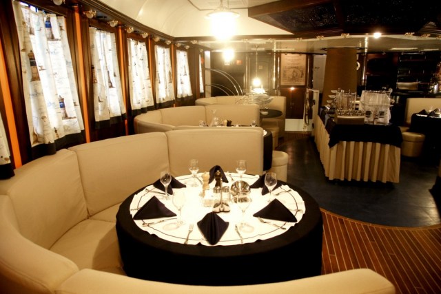 sailing yacht running on waves - formal dining area 0