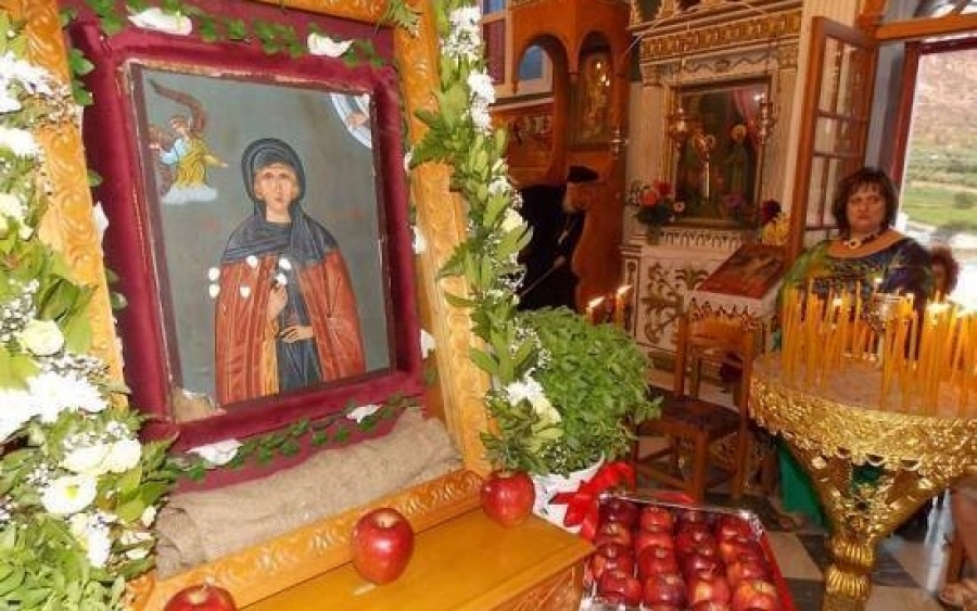 Λιτάνευση της εικόνας της Αγίας Χρυσοβαλάντου στα Βαλσαμάτα