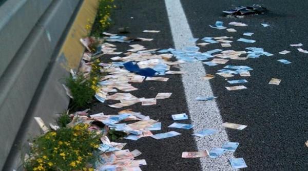 Απίστευτο περιστατικό: Η Εθνική οδός γέμισε από δεκάδες χαρτονομίσματα του ευρώ