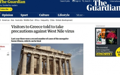 Guardian: «Καμπανάκι» στους τουρίστες, για τον ιό του Δυτικού Νείλου στην Ελλάδα - Ρεκόρ κρουσμάτων πέρυσι