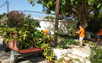 Ο Πολιτιστικός Σύλλογος &quot;Κουνόπετρα&quot; καθάρισε την πλατεία στα Μαντζαβινάτα (εικόνες)