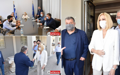 Επίσκεψη στο Δημαρχείο Αργοστολίου η Φώφη Γεννηματά - Άκουσε τα προβλήματα που δημιούργησε ο Ιανός (εικόνες + video)