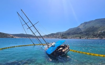 Ημιβύθιση ιστιοφόρου σκάφους στην Ιθάκη