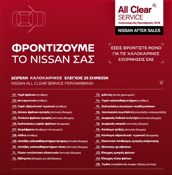 2018 Φυλλάδιο All Clear Service Εξωτερικό