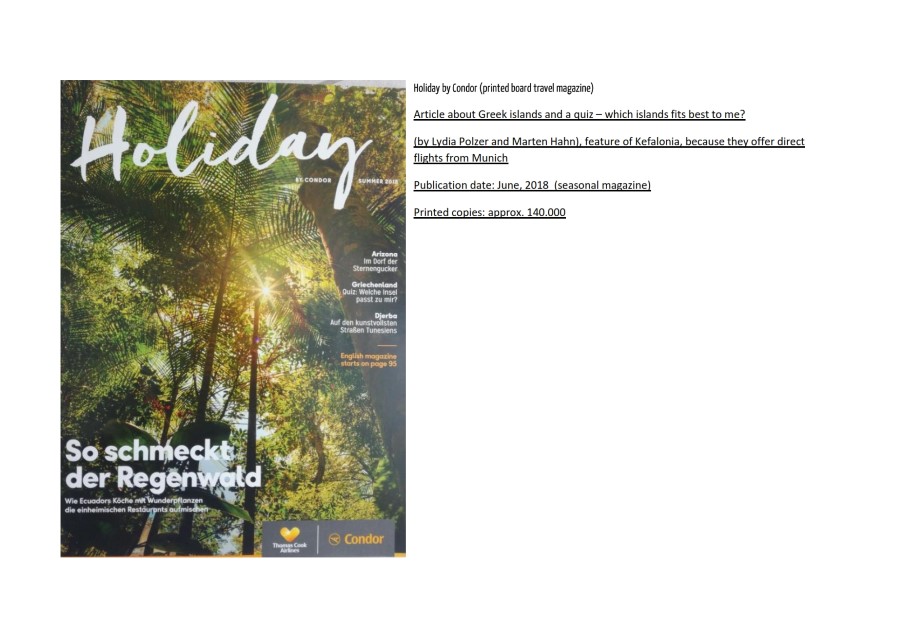 Holiday by Condor Summer 2018 clipping 002