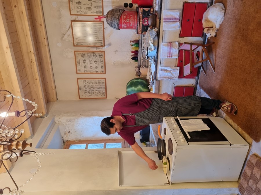Antheia Kotsi Kefalonia Winemakers chef George Antonellos at Haritatos Vineyard