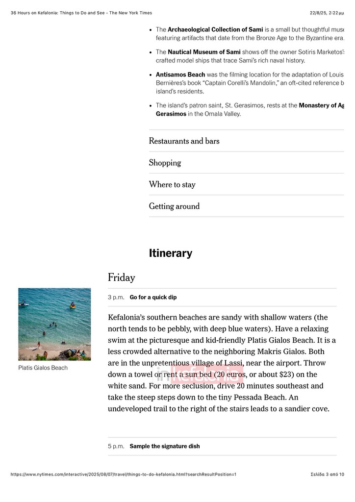 36 Hours on Kefalonia Things to Do and See The New York Times page 0003