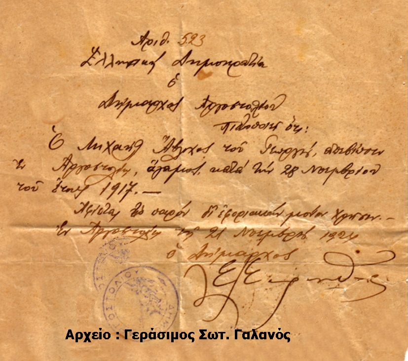 Ληξιαρχική Πράξη Άβλιχου Αντίγραφο copy