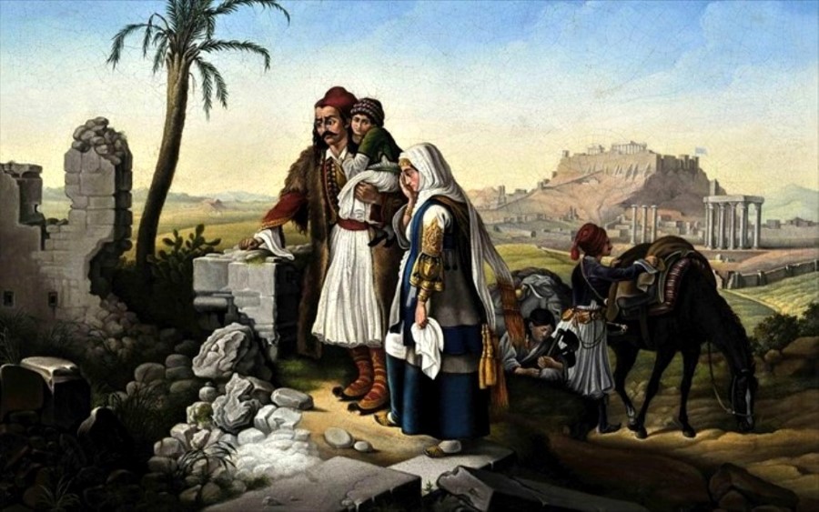 PETER VON HESS Αθηναική οικογένεια στο καταστραμένο σπίτι της 2
