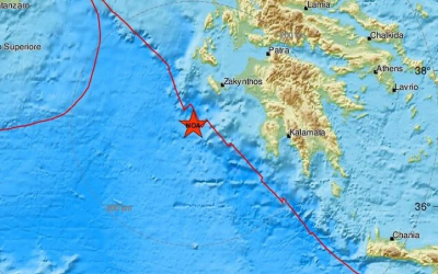 Σεισμός 5,4 Ρίχτερ τα ξημερώματα της Πέμπτης κοντά στη Ζάκυνθο