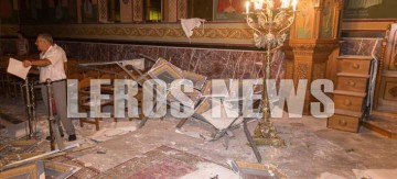 Οροφή σε εκκλησία στη Λέρο κατέρρευσε λίγο πριν έρθει η νύφη