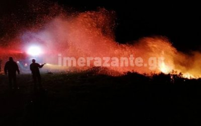 Ζάκυνθος: Σε εξέλιξη δύο δασικές πυρκαγιές τη νύχτα με τους θυελλώδεις ανέμους – Συνεχείς αναζωπυρώσεις (εικόνες/video)