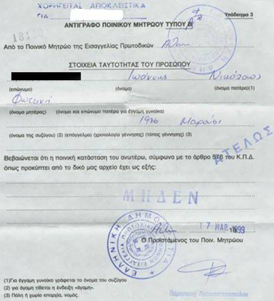 Με το ποινικό μητρώο στο χέρι...