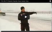 Ρεπόρτερ καταπλακώνεται από χιόνι την ώρα της ζωντανής σύνδεσης (video)