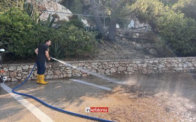 Καθαρισμός της παραλίας Πλατύς Γιαλός από τον Δήμο Αργοστολίου