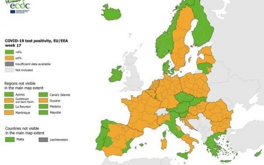 ECDC: Στο πράσινο ο δείκτης θετικότητας στην Ελλάδα – Καλύτερη η εικόνα της χώρας