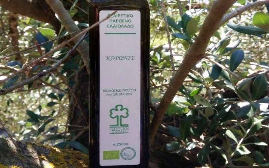 Βιολογικό ελαιόλαδο από την Γεωργική Σχολή με την επωνυμία &quot;ΚΟΡΩΝΙΣ&quot;