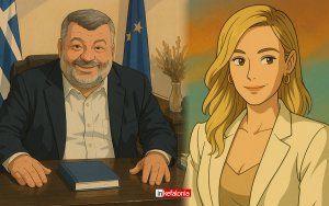 Αριστερά, ο Δήμαρχος Αργοστολίου Θεόφιλος Μιχαλάτος, δεξιά η Ευρωβουλευτής Ελεωνόρα Μελέτη