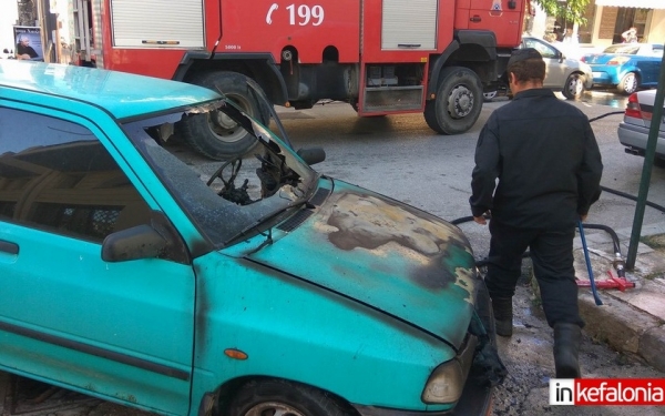 Πυρκαγιά σε αυτοκίνητο που κινούνταν στη Βεργωτή (εικόνες)