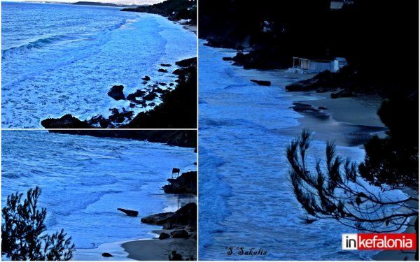 Η κακοκαιρία "εξαφάνισε" την αμμουδιά στον Μακρύ Γιαλό (εικόνες)