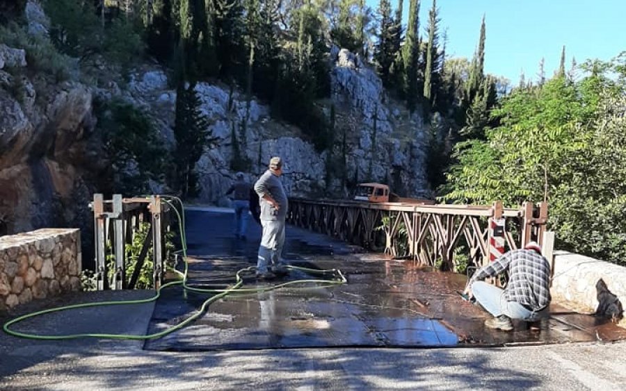 Ξεκίνησαν οι εργασίες αποκατάστασης της γέφυρας της Αγίας Βαρβάρας (εικόνες)