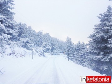 Η Κεφαλονιά στα λευκά (εικόνες)
