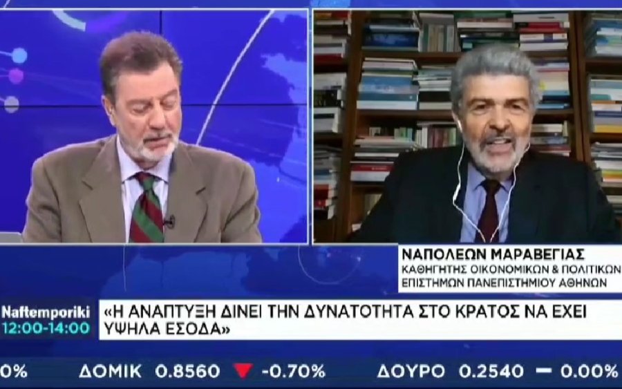 O Ναπολέων Μαραβέγιας στην τηλεόραση της &quot;Ναυτεμπορικής&quot; για τις επιδόσεις της ελληνικής οικονομίας (video)