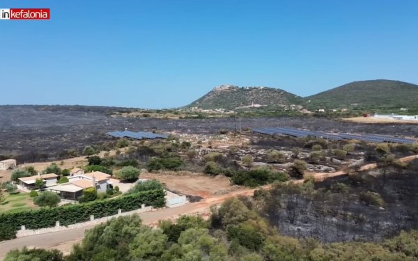 Drone Video με τα καμμένα από την πυκραγιά στη Λειβαθώ