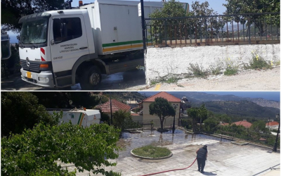 Καθαρισμός και απολύμανση της Κεντρικής πλατείας Διλινάτων με την βοήθεια της ΕΔΑΚΙ! (εικόνες)
