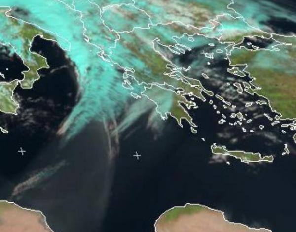 H αφρικανική σκόνη έτσι όπως απεικονίζεται απο δορυφόρο 