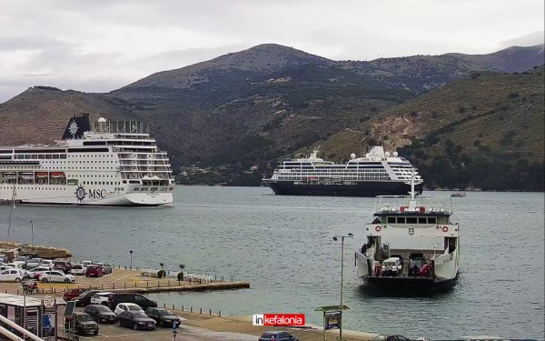 Διπλή άφιξη κρουαζιερόπλοιων σήμερα στο Αργοστόλι