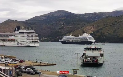 Διπλή άφιξη κρουαζιερόπλοιων σήμερα στο Αργοστόλι