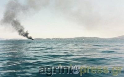 Κάηκε σκάφος εν πλω μεταξύ Μεγανησίου και Λευκάδας! (εικόνες)