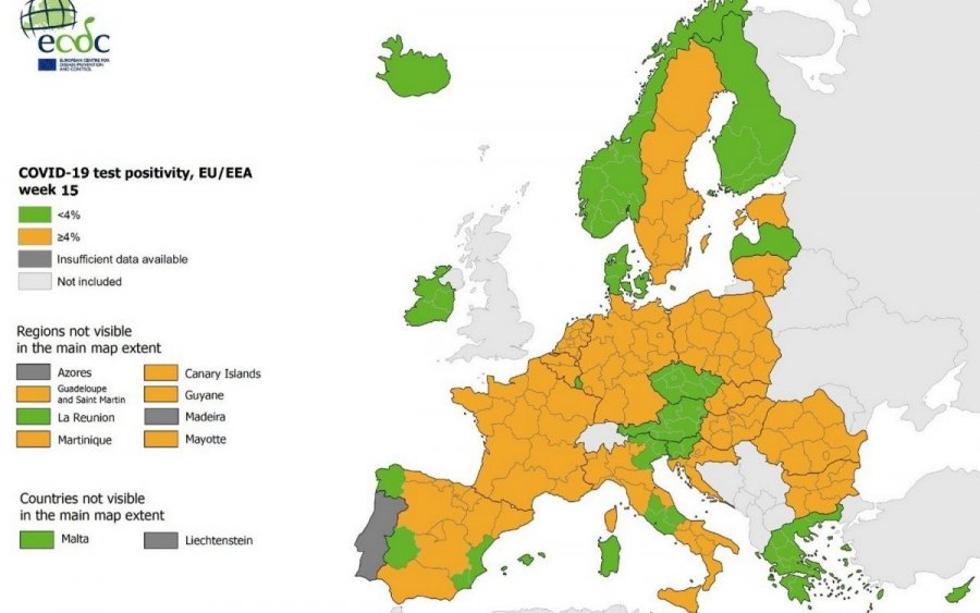 Κορονοϊός: Ξανά «πράσινη» η Ελλάδα στους χάρτες του ECDC