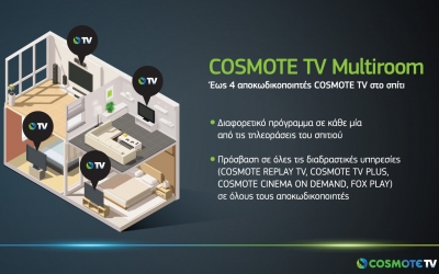 COSMOTE TV : Διαφορετικά κανάλια σε κάθε δωμάτιο με τη νέα υπηρεσία MULTIROOM