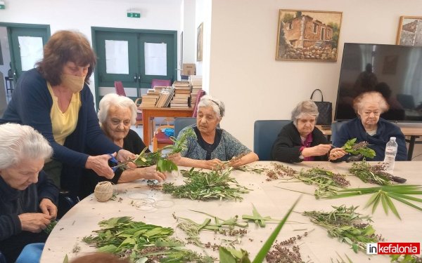 Τήρησαν τα έθιμα! Έφτιαξαν ‘’Λαζαράκια’’ και Βάγια στο Δημοτικό Γηροκομείο Αργοστολίου