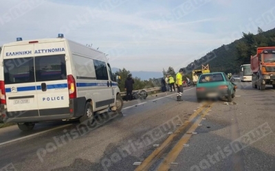 Σοβαρό τροχαίο στην Πατρών – Κορίνθου στο ύψος της Παναγοπούλας – Τρείς τραυματίες