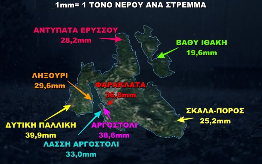 Οι ποσότητες βροχόπτωσης σε Κεφαλονιά & Ιθάκη - Πως θα κυλήσει ο καιρός το Σάββατο