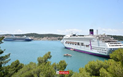 Διπλή άφιξη κρουαζιερόπλοιων στην Κεφαλονιά – Γέμισε ζωή το λιμάνι του Αργοστολίου