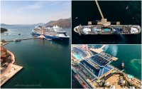 Υπέροχες εικόνες απο ψηλά με το κρουαζιερόπλοιο Celebrity Beyond στο λιμάνι του Αργοστολίου!
