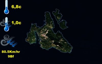 Παγεροί βορειοανατολικοί άνεμοι εντάσεως 9 μποφόρ "σαρώνουν" το νησί μας