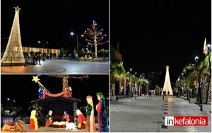 Υπέροχα! Άναψαν τα Χριστουγεννιάτικα δέντρα της Πλατείας Αργοστολίου και ομόρφυνε η πόλη! (εικόνες)