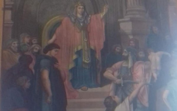 Εικόνα άρθρου. Δυτικότροπη αγιογραφία στο ναό Παμμεγίστων Ταξιαρχών στα Βαλσαμάτα Κεφαλονιάς.