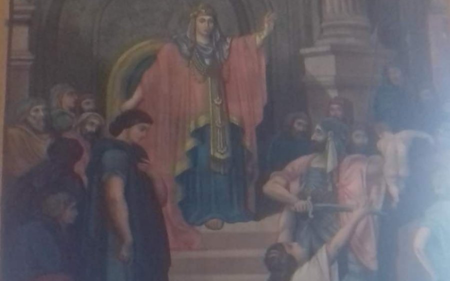 Εικόνα άρθρου. Δυτικότροπη αγιογραφία στο ναό Παμμεγίστων Ταξιαρχών στα Βαλσαμάτα Κεφαλονιάς.