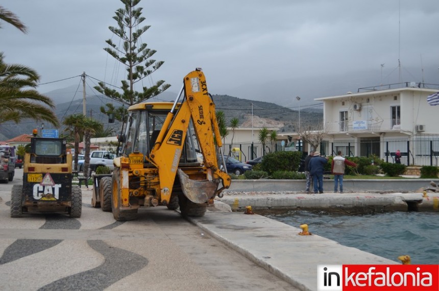 Εργασίες στην παραλιακή του Αργοστολίου