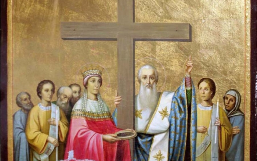 Δυο εικόνες της Υψώσεως του Τιμίου Σταυρού στην Παλική, του αρχιμανδρίτη και αγιογράφου Παρθενίου Λουκέρη