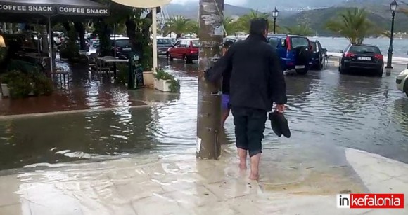 Εικόνες και video από την ισχυρή καταιγίδα στην Κεφαλονιά