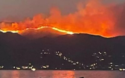 Δύσκολη νύχτα στην Κέρκυρα - Οι φωτιά φτάνει στα πρώτα σπίτια στον οικισμό Μέγκουλα