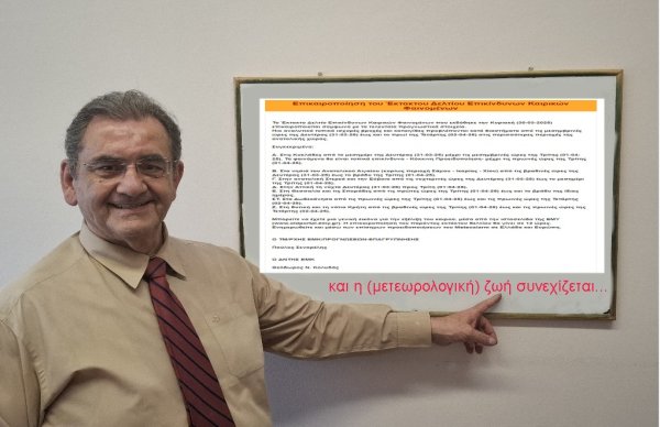 Το μεγάλο αντίο του Θοδωρή Κολυδά στη Μετεωρολογία μέσω της ΕΜΥ