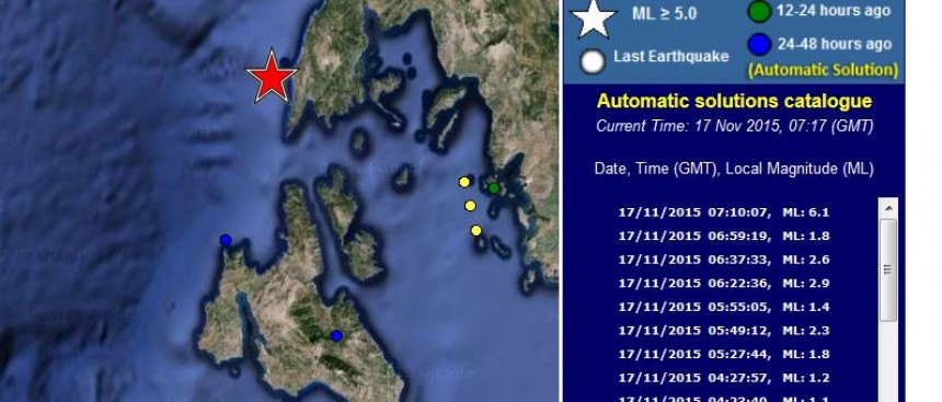 Πολύ ισχυρή σεισμική δόνηση 6,1 βαθμών  στην Λευκάδα – Πολύ αισθητός και στην Κεφαλονιά!